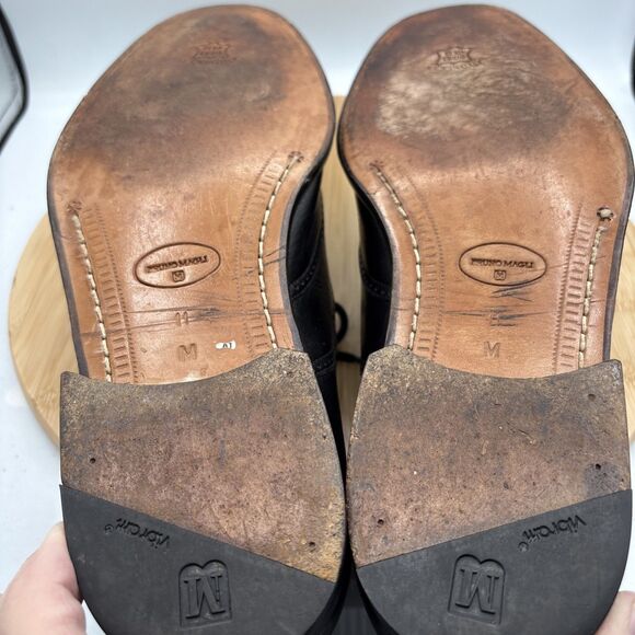 Bruno Magli  Mens Coby11M Black Leather Wingtip Brogue Oxford Italy Lace Vibram - Picture 8 of 11